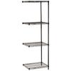 Nexel 5 Tier Black Epoxy Wire Shelving Add-On Unit, 72" W x 18" D x 74" H view 1
