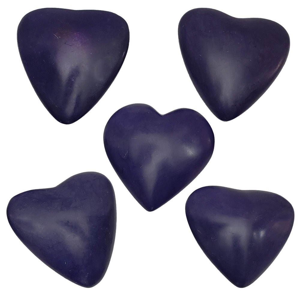 Love You My Friend Precious Hearts Hand Carved and Designs Etched By African Artisan. Valentine Mothers Day Bowl Vase Filler Set of 5 (Small, Purple)