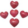 Stoneage Arts Sister Sister Love My Friend Precious Heart Hand Carved and Etched by African Artisan. Valentine Mothers Day Bowl Vase Filler Red Set of 5 (Small, Sister) view 1