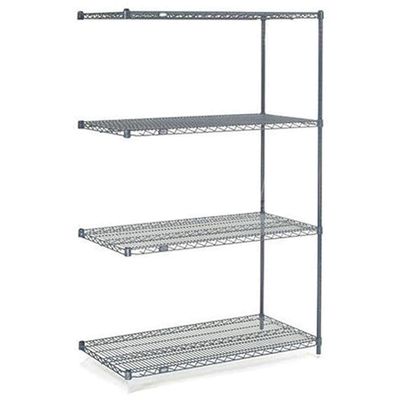 Nexel 5 Tier Wire Shelving Add-On Unit, 30" W x 21" D x 86" H