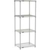 Nexel 5 Tier Silver Epoxy Wire Shelving Starter Unit, 30" W x 24" D x 86" H view 1