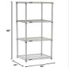 Nexel 5 Tier Silver Epoxy Wire Shelving Starter Unit, 30" W x 24" D x 86" H view 2
