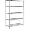 Nexel 5 Tier Silver Epoxy Wire Shelving Starter Unit, 30" W x 24" D x 86" H view 3
