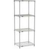 Nexel 5 Tier Silver Epoxy Wire Shelving Starter Unit, 30" W x 24" D x 86" H view 4