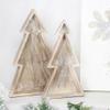 AuldHome Design Wooden Christmas Tree Trays (Nested Set of 2, Natural), Distressed Rustic Farmhouse Style Holiday Christmas Serving Decorative Platters view 2
