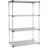 Nexel 5 Tier Solid Stainless Steel Shelving Starter Unit, 48" W x 18" D x 63" H view 1