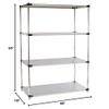 Nexel 5 Tier Solid Stainless Steel Shelving Starter Unit, 48" W x 18" D x 63" H view 2