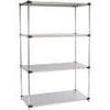 Nexel 5 Tier Solid Stainless Steel Shelving Starter Unit, 48" W x 18" D x 63" H view 3