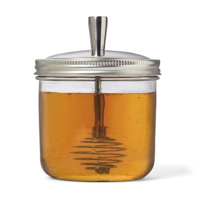Jarware Honey Dipper, Wide Mouth, Silver
