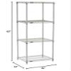 Nexel 5 Tier Silver Epoxy Wire Shelving Starter Unit, 30" W x 24" D x 63" H view 2