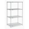Nexel 5 Tier Silver Epoxy Wire Shelving Starter Unit, 36" W x 21" D x 74" H view 1