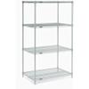 Nexel 5 Tier Silver Epoxy Wire Shelving Starter Unit, 36" W x 21" D x 74" H view 2