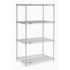Nexel 5 Tier Silver Epoxy Wire Shelving Starter Unit, 36" W x 21" D x 74" H view 3