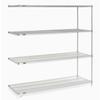 Nexel 5 Tier Stainless Steel Wire Shelving Add-On Unit, 72" W x 18" D x 63" H view 1