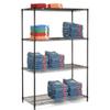 Nexel 5 Tier Black Epoxy Wire Shelving Starter Unit, 42" W x 21" D x 74" H view 1