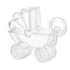 Baby Carriage Shaped Acrylic Candy Boxes - 12 Pack - 2.75"x2.75"x0.71" - Perfect for Weddings, Birthdays, Party Favors and Gifts | Cute Clear Plastic Containers | Clear Fillable Ornaments Crafts Decorations view 1