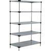 Nexel 5 Tier Solid Galvanized Steel Shelving Starter Unit, 48" W x 18" D x 63" H view 1
