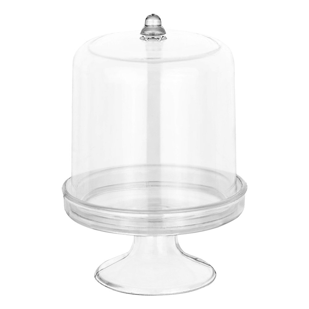 Hammont Mini Cake Dish Shaped Acrylic Candy Boxes - 8 Pack - 2.125"x3.5"- Perfect for Weddings, Birthdays, Party Favors and Gifts | Designer Cute Clear Lucite Plastic Treat Containers