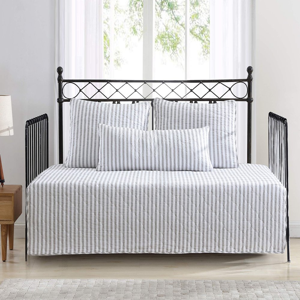 Stone Cottage - Daybed Set, Reversible Cotton Bedding with Matching Shams & Deco Pillow, Pre-Washed for Added Softness (Willow Way Grey, Daybed)