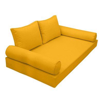 Prolinemax |SLIPCOVER ONLY|S1 Outdoor Daybed Mattress Bolster Backrest Cushion Covers Piped Trim Full AD108