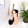 YQWY Toilet Brush and Holder Set,for Bathroom Toilet - Stainless Steel Toilet Brush Long Handle Toilet Brush Pink Gold Toilet Cleaning Set-Pink view 2