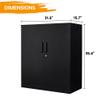 STANI Metal Storage Cabinet with 2 Adjustable Shelves, Steel Counter Cabinet with Lockable Doors for Home Office (Black) view 3
