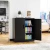 STANI Metal Storage Cabinet with 2 Adjustable Shelves, Steel Counter Cabinet with Lockable Doors for Home Office (Black) view 4
