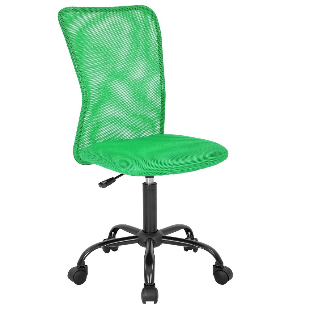 Best Ergonomic Cute Mesh Office Chair, Armless Lumbar Support, Chic Modern Desk PC Chair Black, Mid Back Adjustable Swivel for Home Office Conference Study Room Mesh Office Chair, Green Set of 1