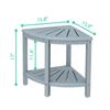 Bamfan Bamboo Corner Shower Bench Waterproof Stool with Space-Efficient Storage Shelf - Shower Stool Seat for Indoor or Outdoor Use(Bluish Grey) view 3