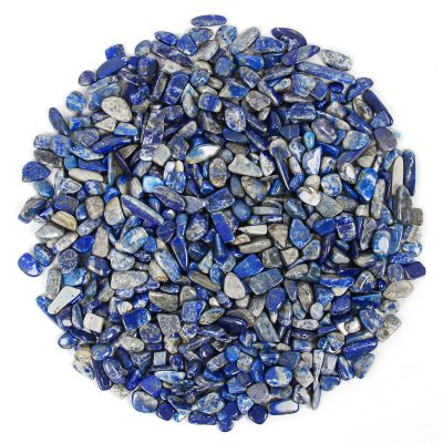 1.1lb Natural Crushed Lapis Lazuli Crystal Tumbled Chips-Lapis Lazuli Healing Crystals Chips Bulk, Crushed Crystal Gemstones for Crafts, Beautiful Package for Gift