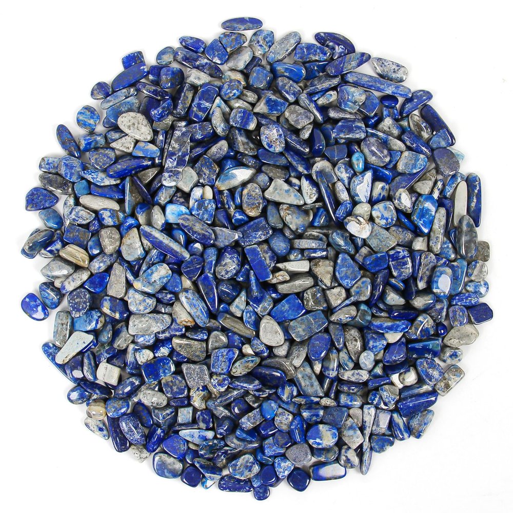 1.1lb Natural Crushed Lapis Lazuli Crystal Tumbled Chips-Lapis Lazuli Healing Crystals Chips Bulk, Crushed Crystal Gemstones for Crafts, Beautiful Package for Gift
