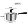 304 Stainless Steel Stock Pot, Thick Soup Pot/cooking Pot with Lid, (18/20cm), for Gas Stove/induction Cooker (Size : 18cm) view 2