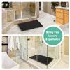Bamboo Wooden Bath Floor Mat for Luxury Shower - Non-Slip Bathroom Waterproof Carpet for Indoor or Outdoor Use (Black,31.3 x 18.1 x 1.5 Inches) view 3