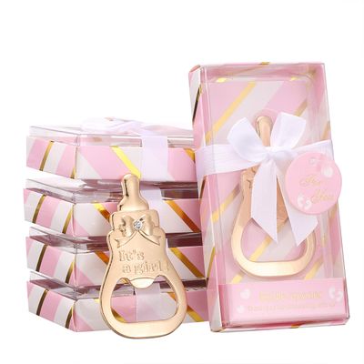15 pcs Baby Shower Return Gifts for Guest Supplies Baby Bottle Bottle Opener It's A Girl Baby Shower Favor Party Souvenirs Gift Decorations by WeddParty (New Pink 15pcs)