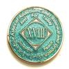 18 Year NA Bling Medallion - Blue, Aqua, Turquoise, Sparkle, Glitter, Chip, Coin, Token view 1