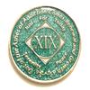 19 Year NA Bling Medallion - Blue, Aqua, Turquoise, Sparkle, Glitter, Chip, Coin, Token view 1
