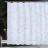 Ambesonne Ocean Shower Curtain, Abstract Pattern Waves and Cloud Fashion Modern Style Work of Art, Cloth Fabric Bathroom Decor Set with Hooks, 69" W x 75" L, Pale Blue view 3
