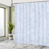 Ambesonne Ocean Shower Curtain, Abstract Pattern Waves and Cloud Fashion Modern Style Work of Art, Cloth Fabric Bathroom Decor Set with Hooks, 69" W x 75" L, Pale Blue view 4