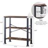 HOMBAZAAR 3 Tier Bookshelf,Rustic Brown Industrial Book Shelf,Engineered Wood and Metal Deep Bookcases,Low Shelf Bookcase for Living Room,Office,Bedroom and Kitchen view 2