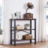 HOMBAZAAR 3 Tier Bookshelf,Rustic Brown Industrial Book Shelf,Engineered Wood and Metal Deep Bookcases,Low Shelf Bookcase for Living Room,Office,Bedroom and Kitchen view 3