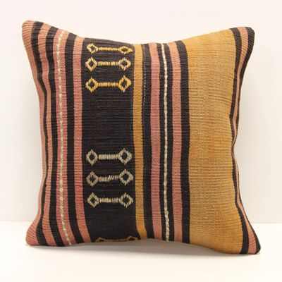 Kilimwarehouse Turkish Kilim Pillow Cover 18x18 inch Oriental Vintage Bohemian Anatolian Home Design Decorative Chevron Modern Cushion Cover
