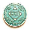 22 Year NA Bling Medallion - Blue, Aqua, Turquoise, Sparkle, Glitter, Chip, Coin, Token view 1
