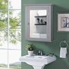 GLACER Bathroom Mirror Cabinet, Wall Mounted Storage Cabinet with Mirror Door and Adjustable Shelf, Mirrored Medicine Cabinet for Bathroom, Living Room, Cloakroom, 22 x 6 x 27.5 inches (Grey) view 2