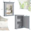 GLACER Bathroom Mirror Cabinet, Wall Mounted Storage Cabinet with Mirror Door and Adjustable Shelf, Mirrored Medicine Cabinet for Bathroom, Living Room, Cloakroom, 22 x 6 x 27.5 inches (Grey) view 3