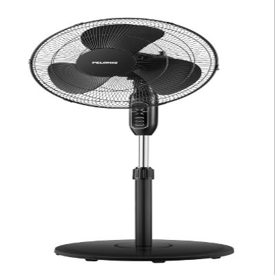 PELONIS 16'' Pedestal Fan for Bedoom, Remote, Standing Fan with 7-Hour Timer, 90 Oscillation, 3-Speeds, Adjustable Height, Electric Cooling Fans for Living Room and Office