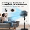 PELONIS 16'' Pedestal Fan for Bedoom, Remote, Standing Fan with 7-Hour Timer, 90 Oscillation, 3-Speeds, Adjustable Height, Electric Cooling Fans for Living Room and Office view 4