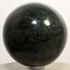 2.3" Deep Green Moss Agate Sphere Natural Mineral Ball Polished Crystal Decor Stone - India + Stand view 1