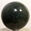 2.3" Deep Green Moss Agate Sphere Natural Mineral Ball Polished Crystal Decor Stone - India + Stand view 2