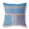 Amrita Sen Flower Castle Patchwork Broadcloth Indoor Outdoor Pillow, Zippered, BlueYellow view 1