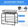 AIYAKA Pull-out Cabinet Organizer, Stackable 2-tier Under Sink Rack, with Sliding Storage Drawer for Pantry, and Desktop, for Bathroom, Kitchen, Office, Black view 4